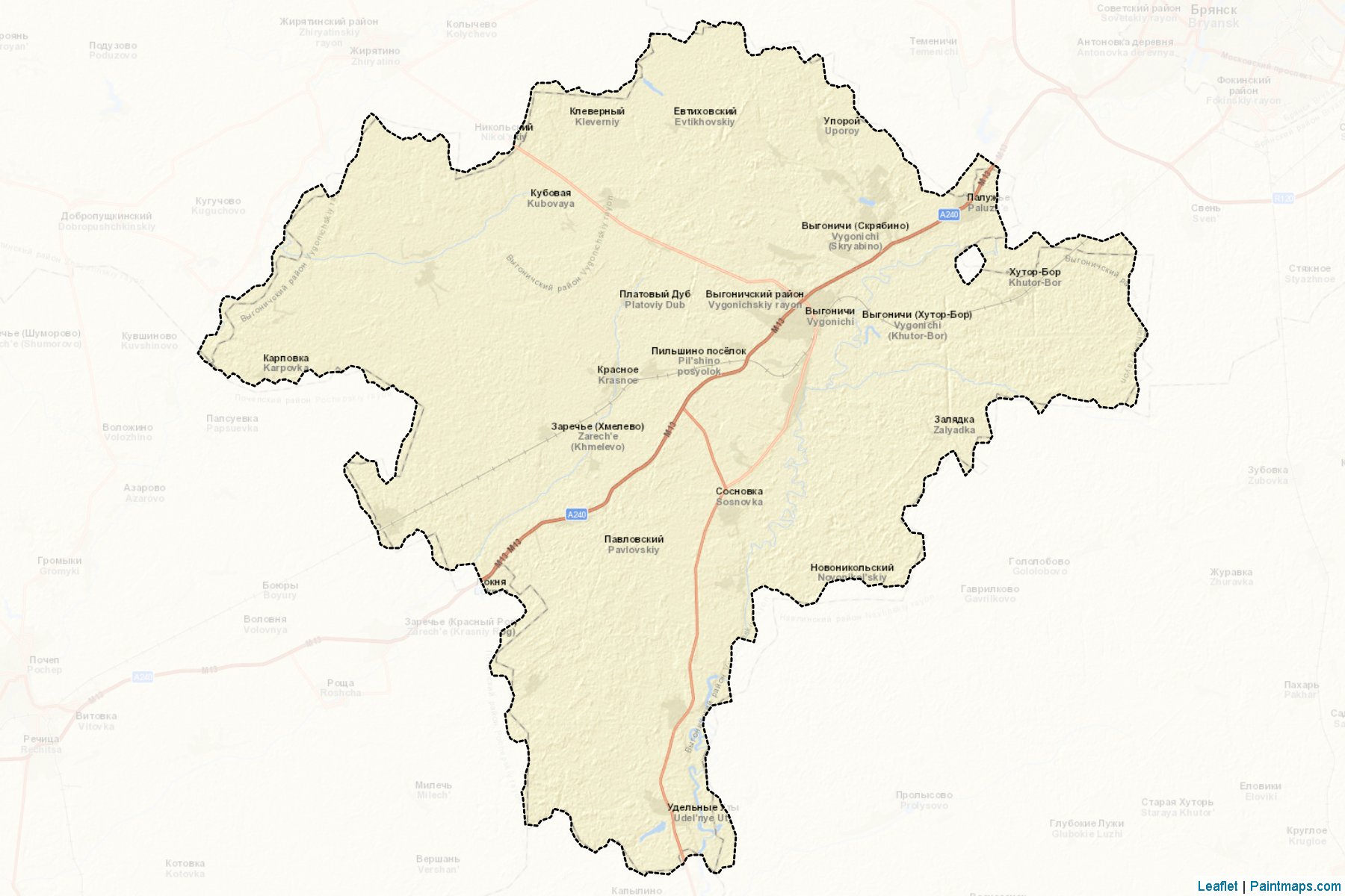 Muestras de recorte de mapas Vygonichskiy (Bryansk)-2