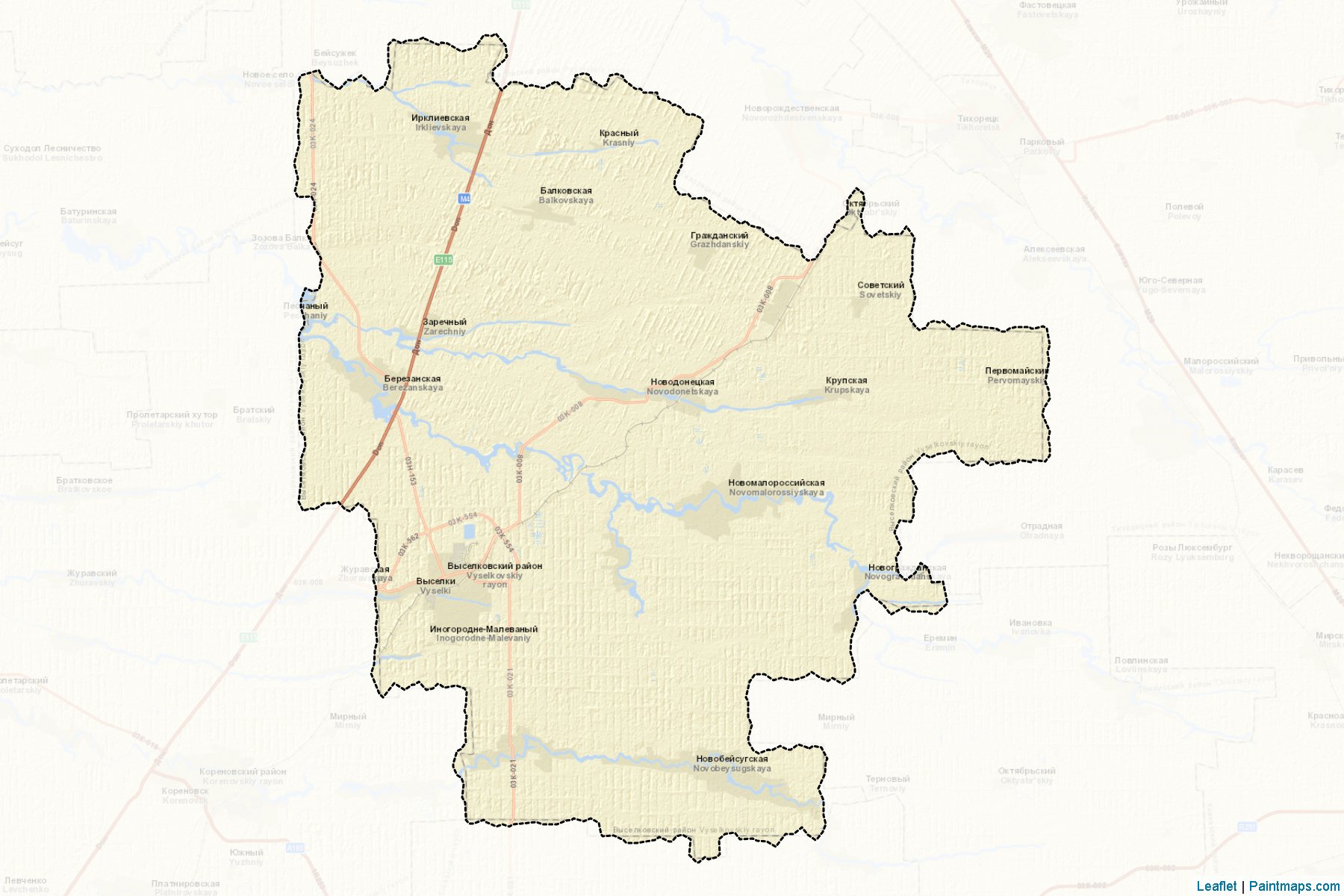 Vyselkovskiy (Krasnodar) Map Cropping Samples-2