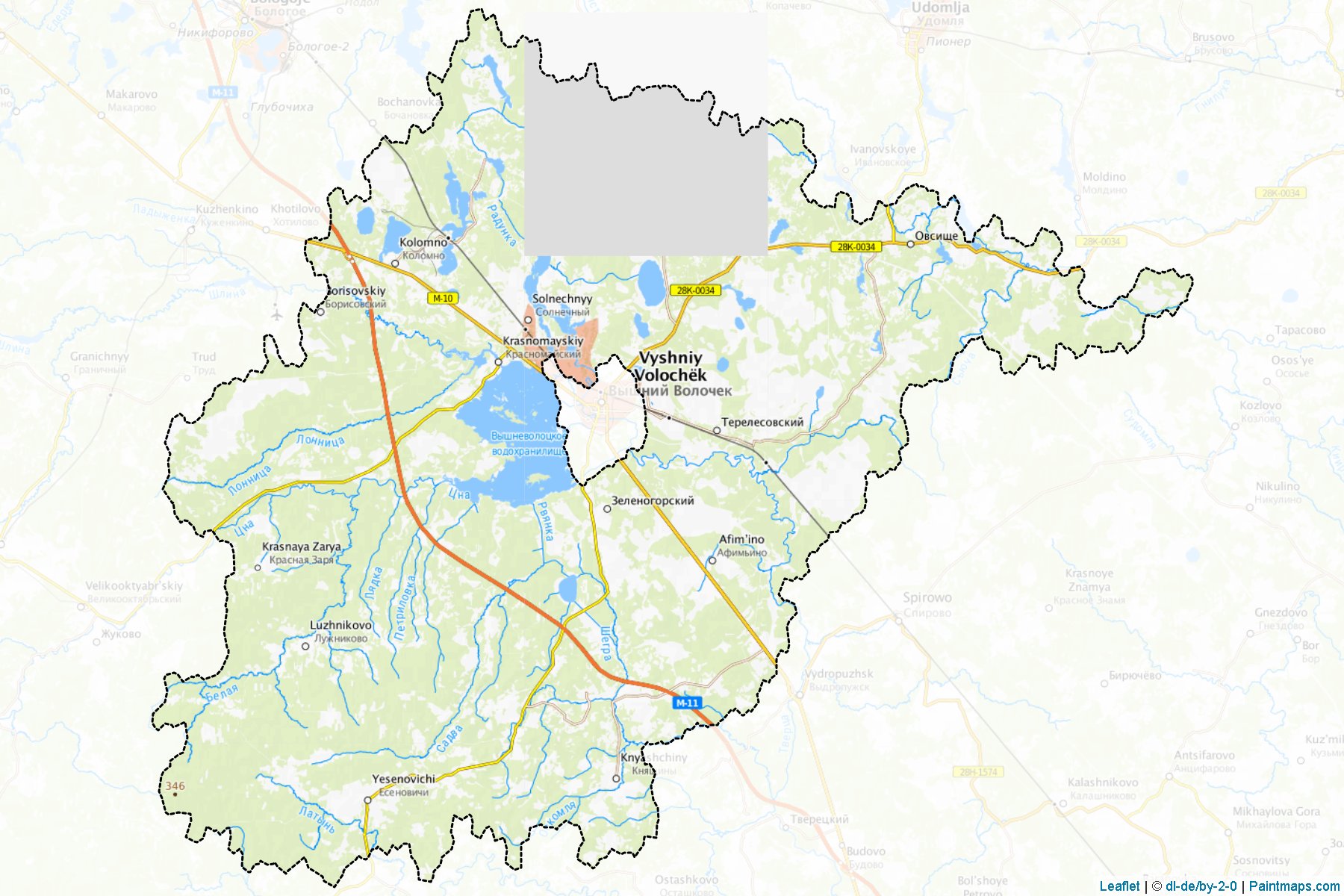 Muestras de recorte de mapas Vyshnevolockij (Tver)-1