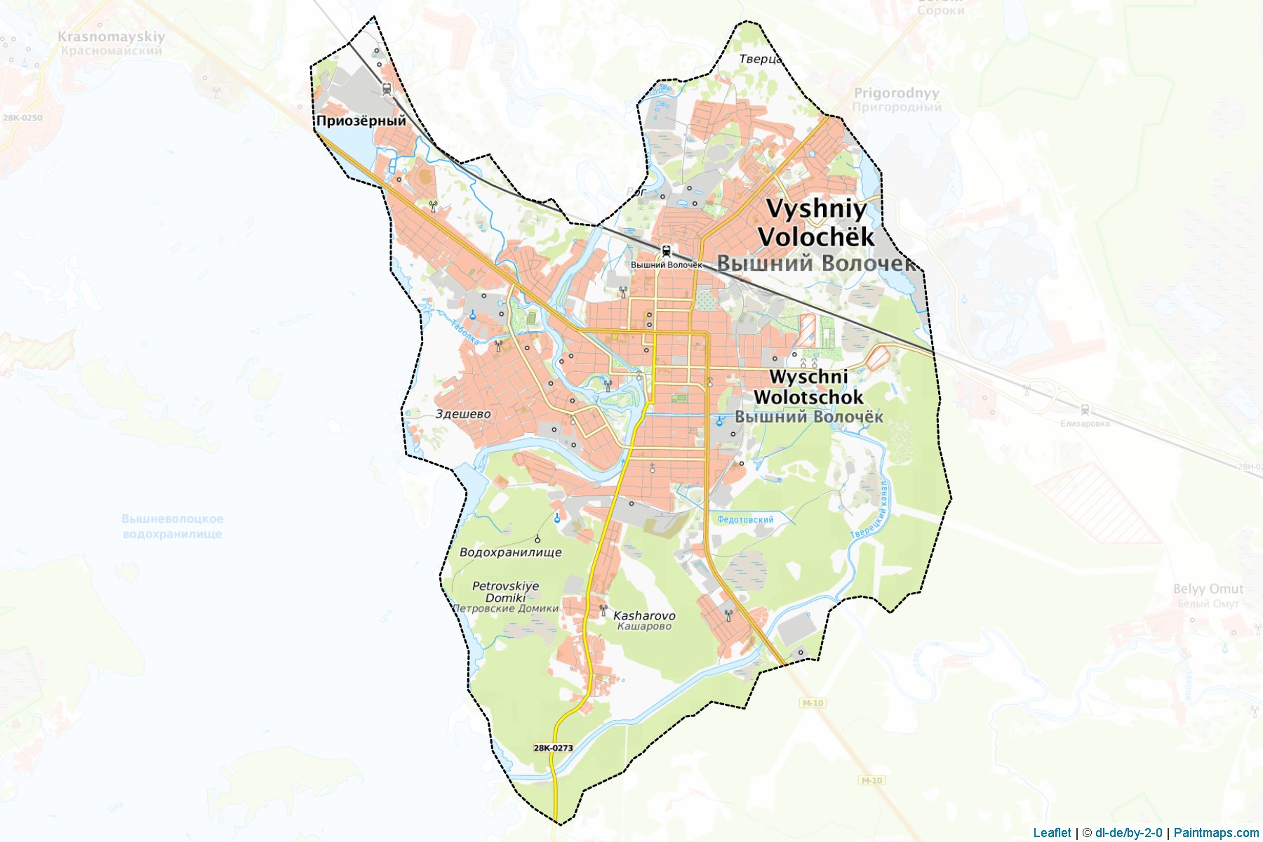 Muestras de recorte de mapas Vyshnij Volochek (Tver)-1