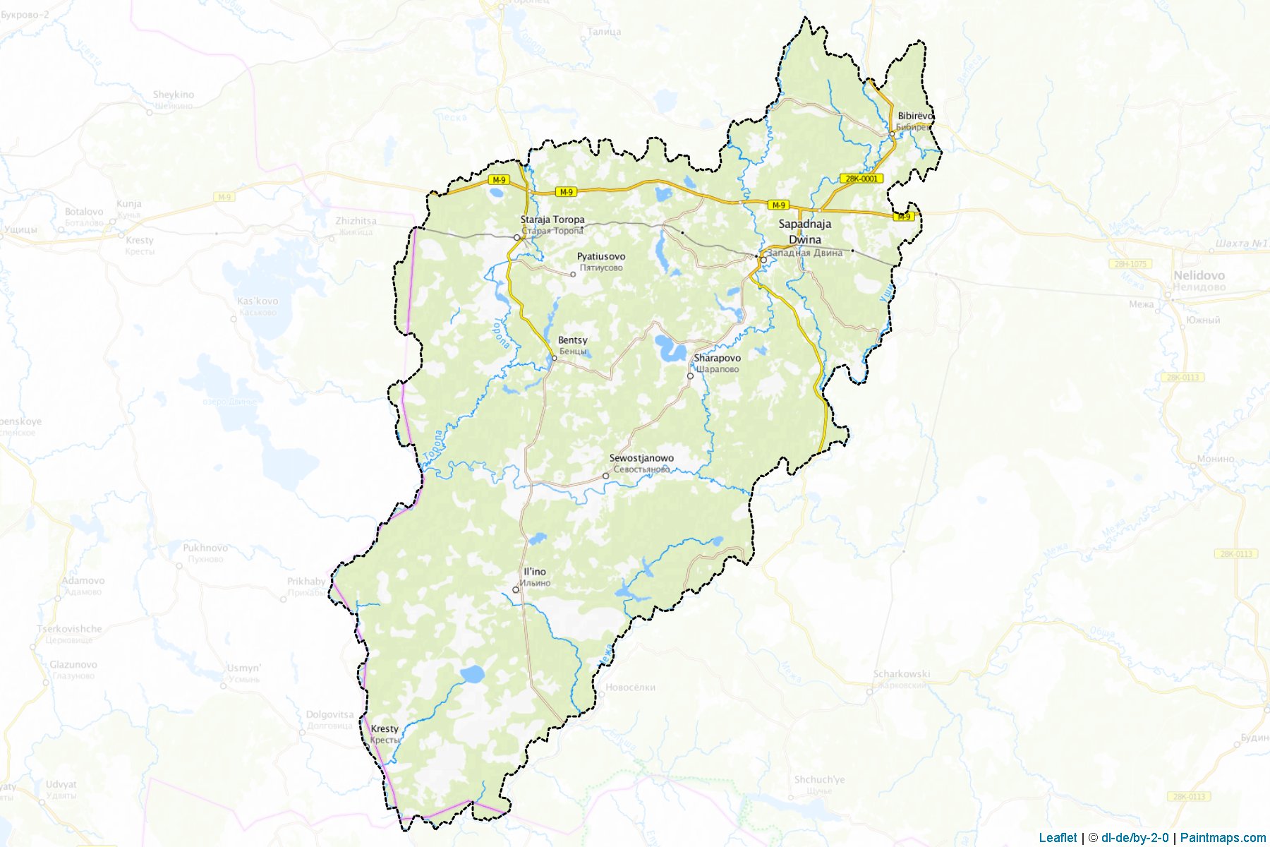 Muestras de recorte de mapas Zapadnodvinskiy (Tver)-1