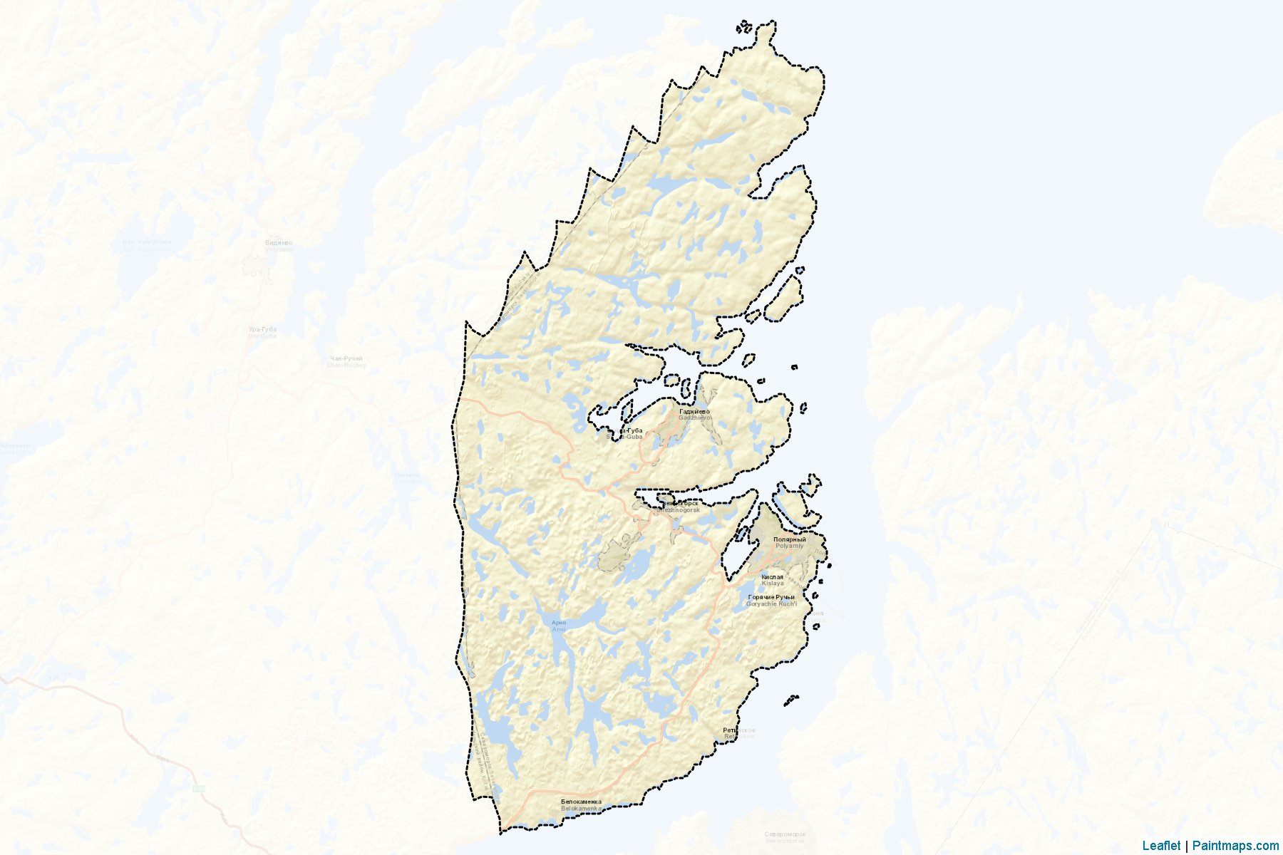 Muestras de recorte de mapas ZATO Aleksandrovsk (Murmansk)-2