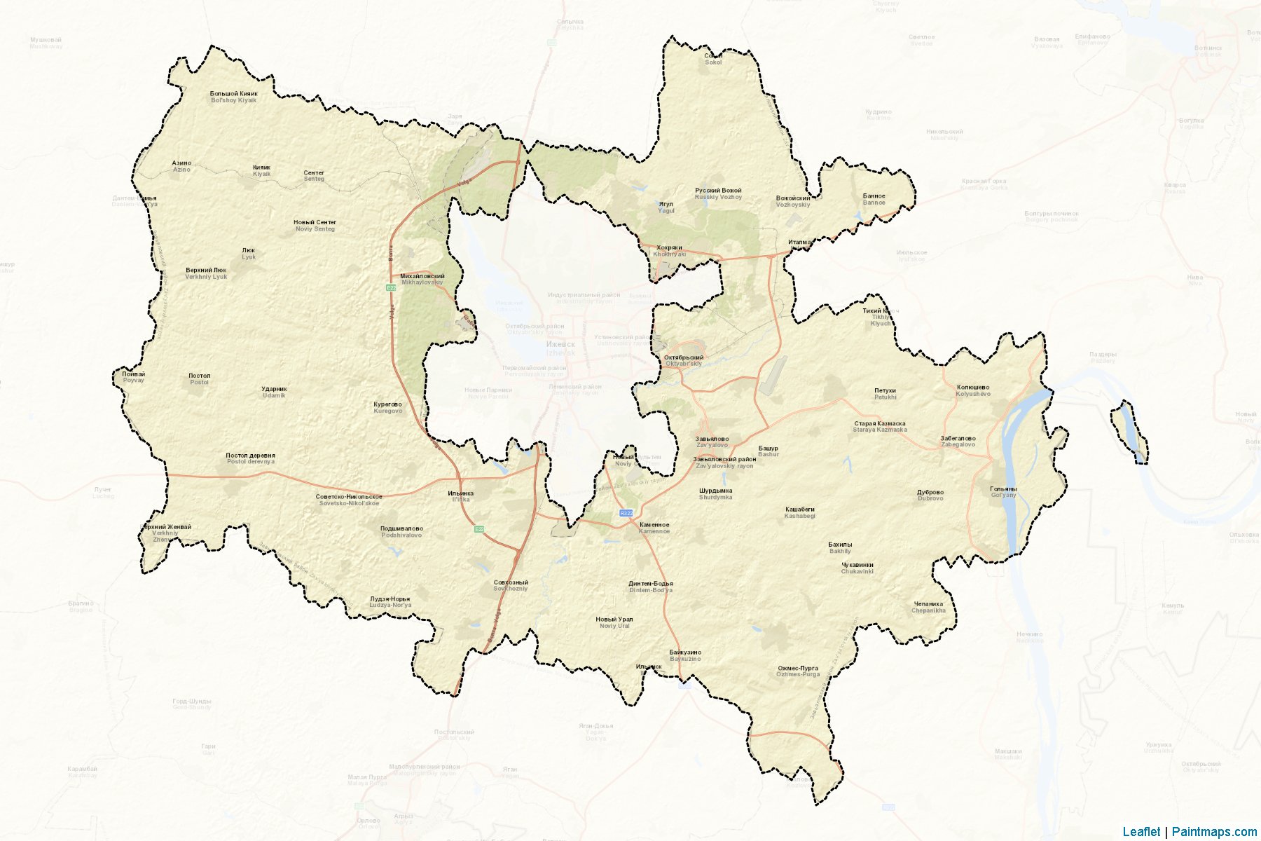 Muestras de recorte de mapas Zav'jalovskiy (Udmurt)-2