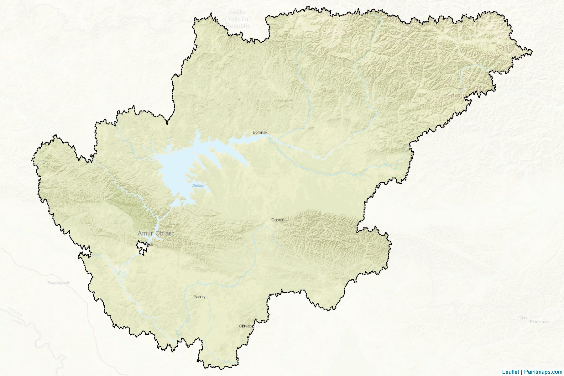 Muestras de recorte de mapas Zejskiy (Amur)-2