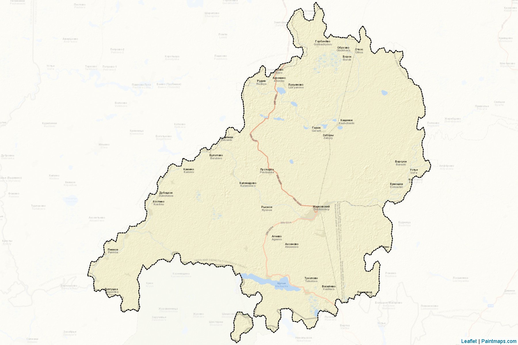 Muestras de recorte de mapas Zharkovskiy (Tver)-2