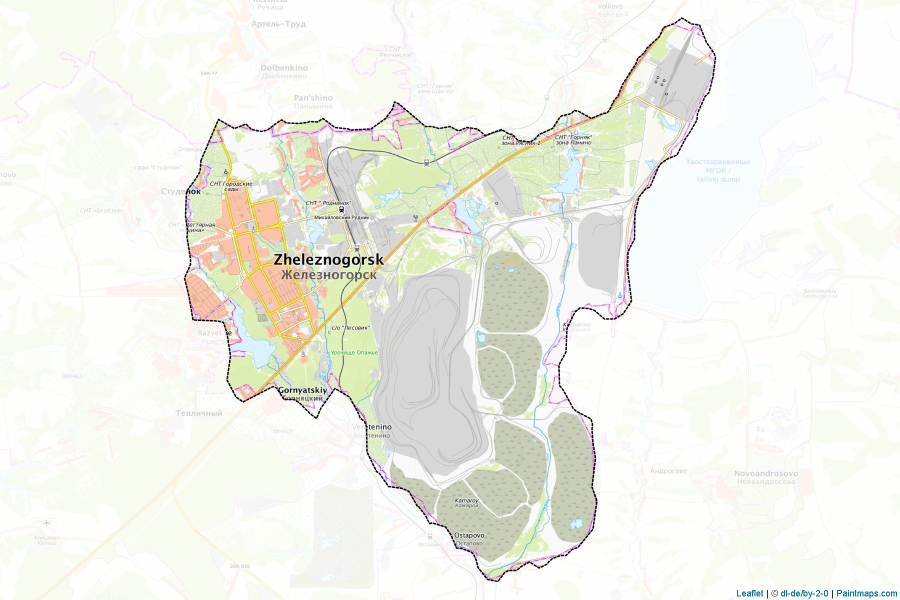 Muestras de recorte de mapas Zheleznogorsk (Kursk)-1