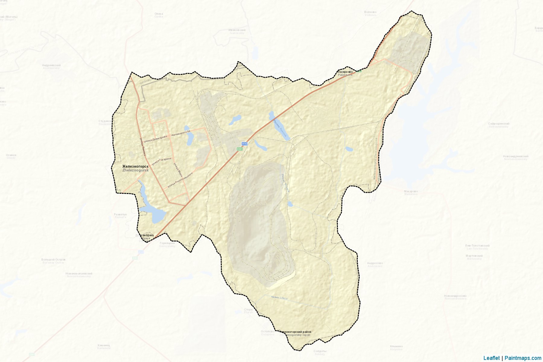 Muestras de recorte de mapas Zheleznogorsk (Kursk)-2