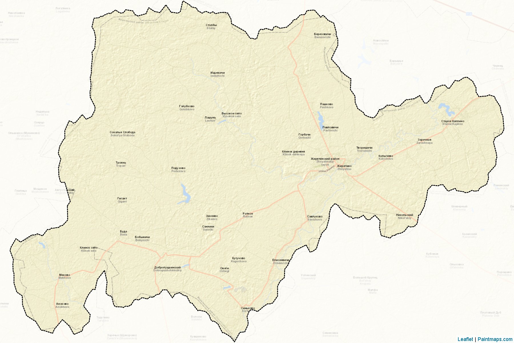 Muestras de recorte de mapas Zhirjatinskiy (Bryansk)-2