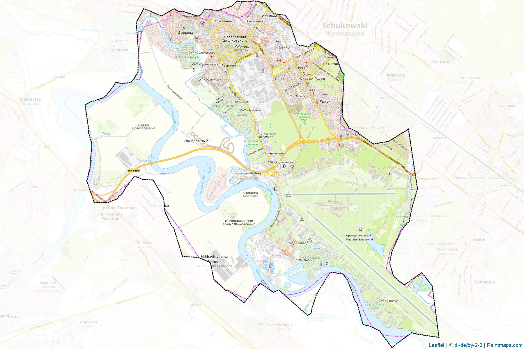 Muestras de recorte de mapas Zhukovskiy (Moscow Oblast)-1