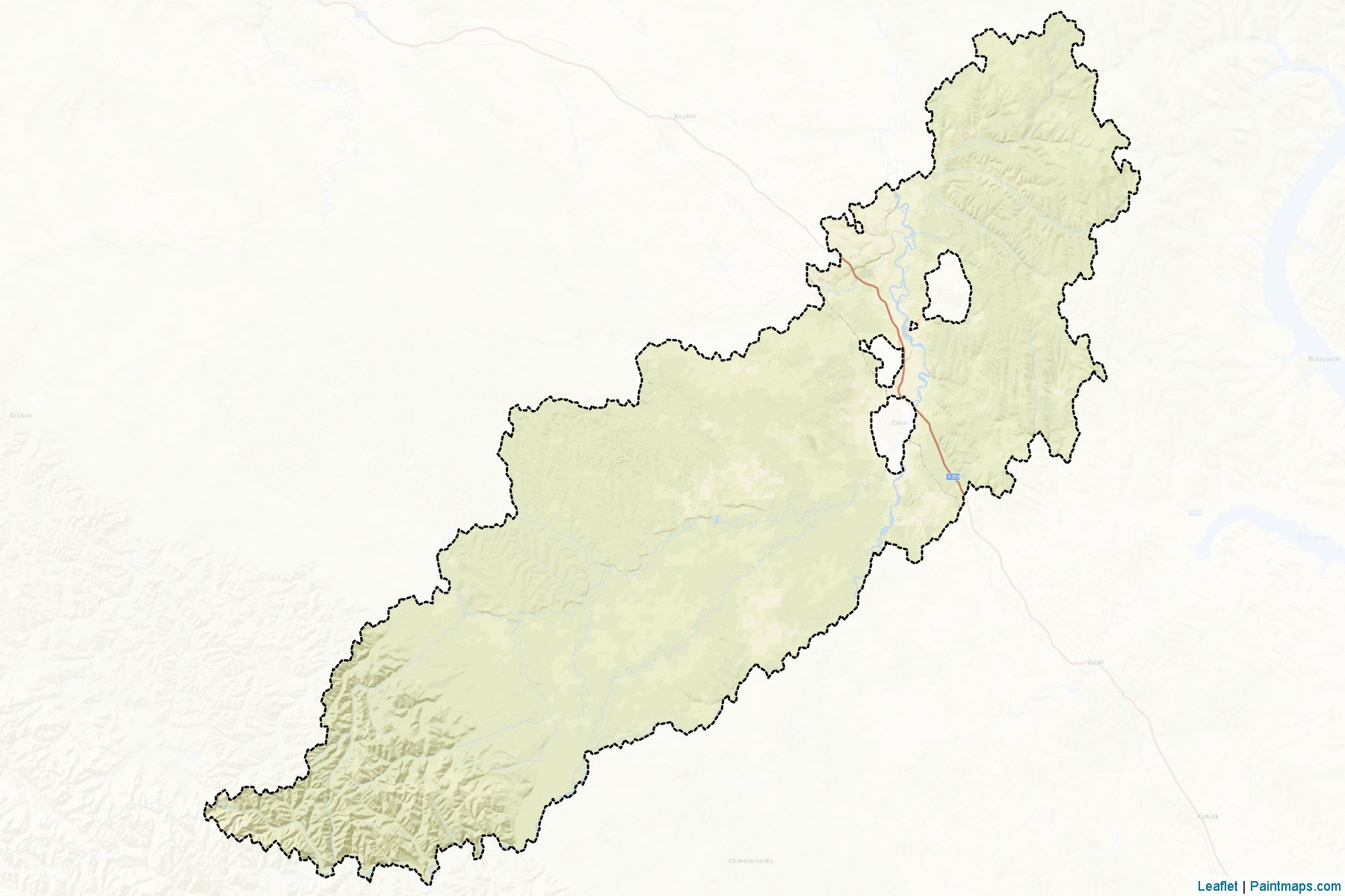 Muestras de recorte de mapas Ziminskiy (Irkutsk)-2