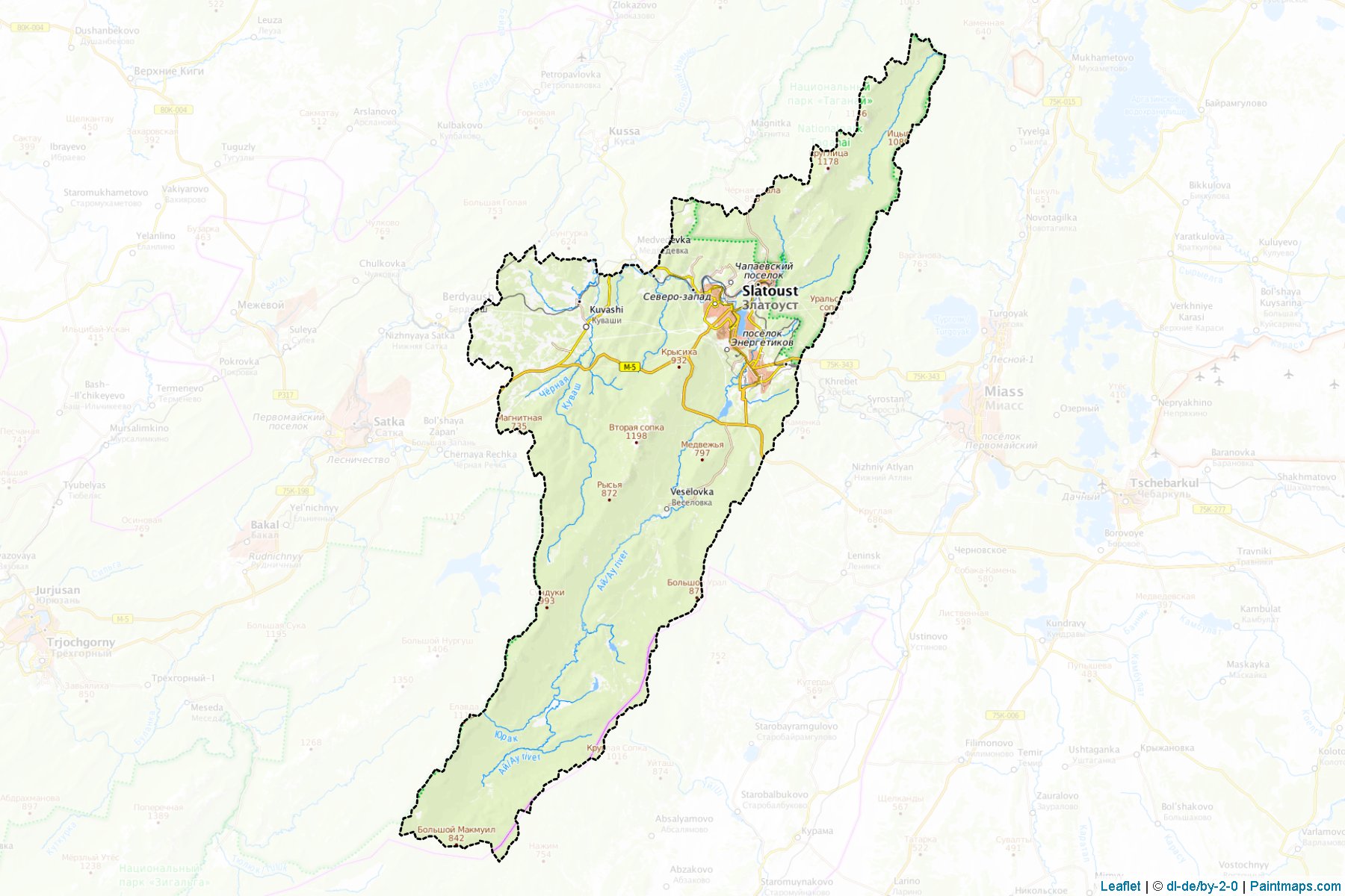 Zlatoustovskiy (Chelyabinsk) Map Cropping Samples-1