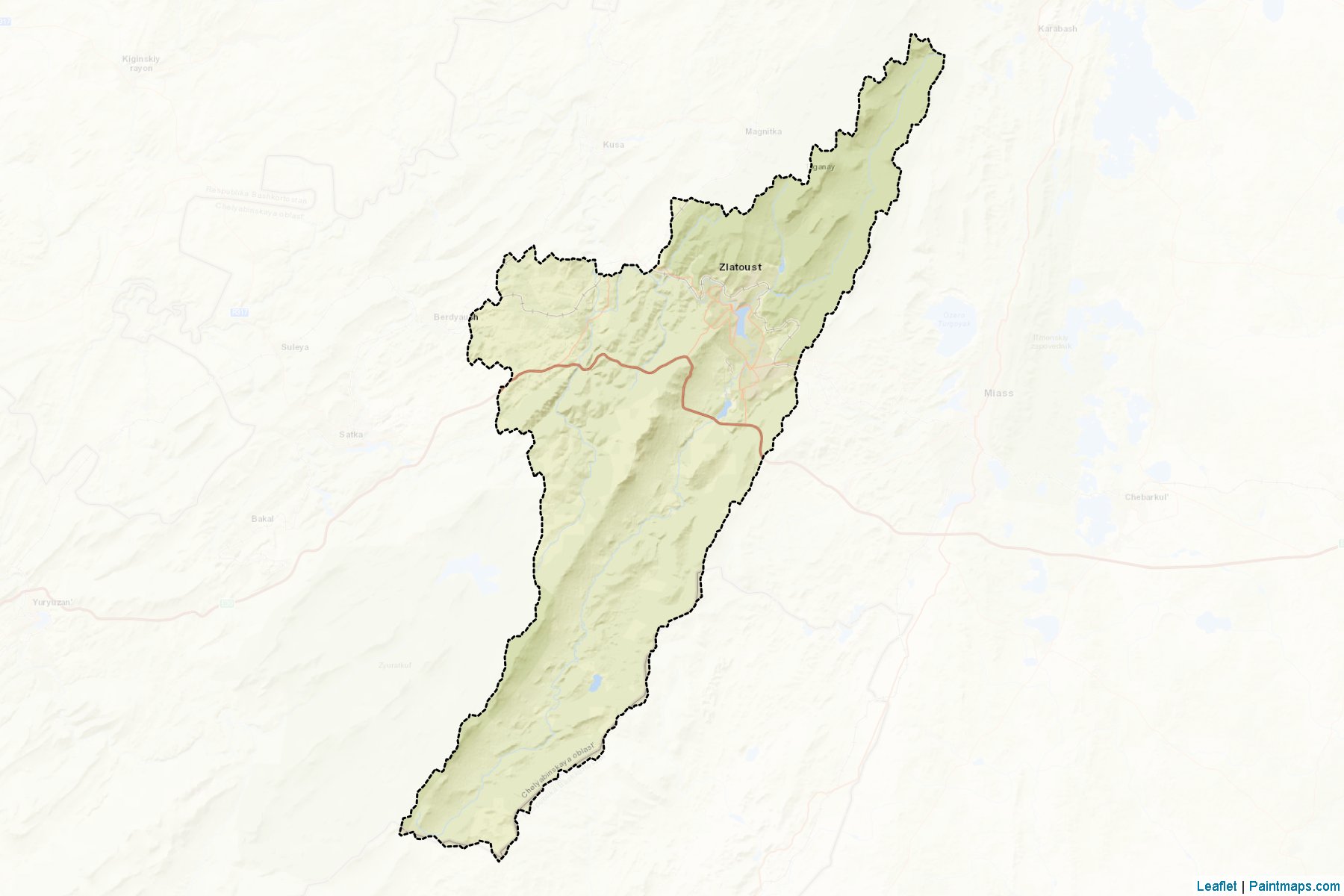 Muestras de recorte de mapas Zlatoustovskiy (Chelyabinsk)-2