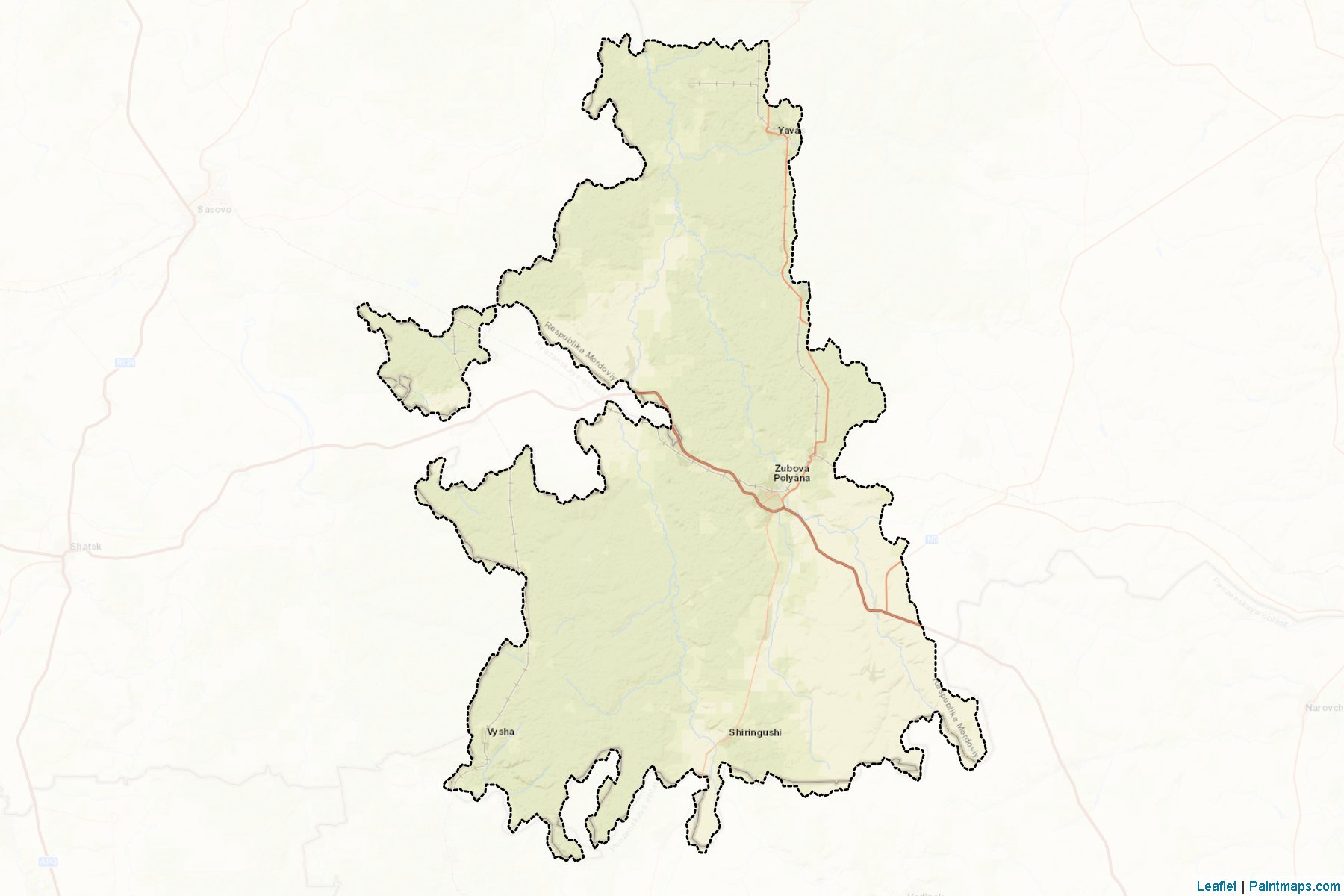 Zubovo-Poljanskiy (Mordovia) Map Cropping Samples-2