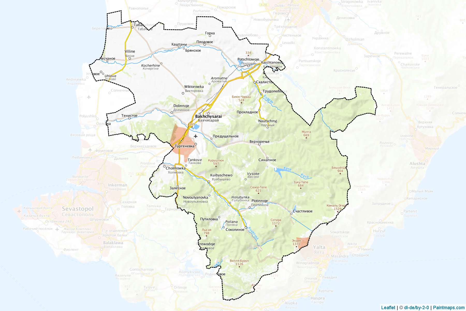 Bakhchysaraiskyi (Crimea) Map Cropping Samples-1