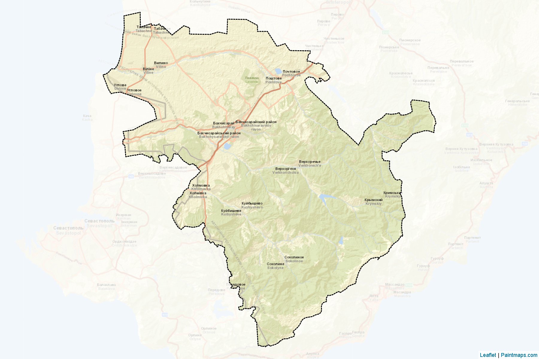 Bakhchysaraiskyi (Crimea) Map Cropping Samples-2