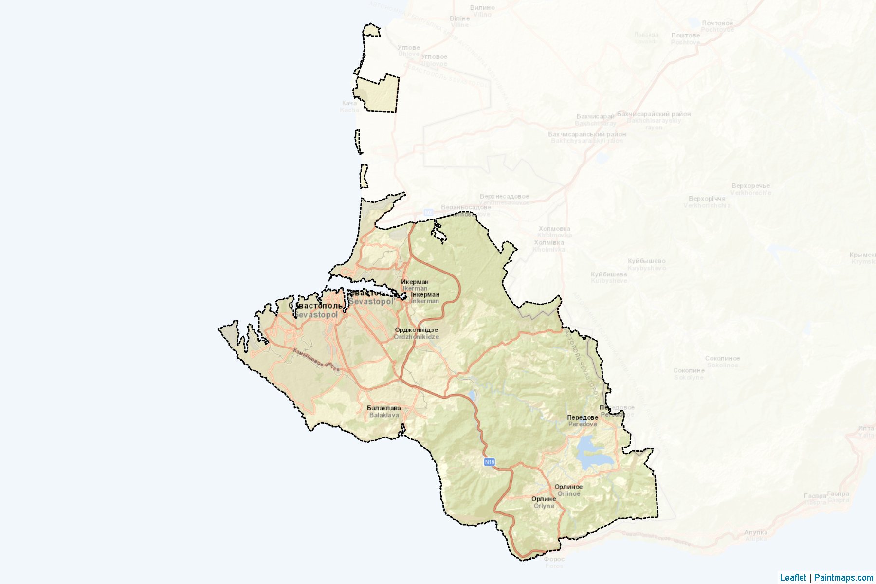 Sevastopolska (Crimea) Map Cropping Samples-2