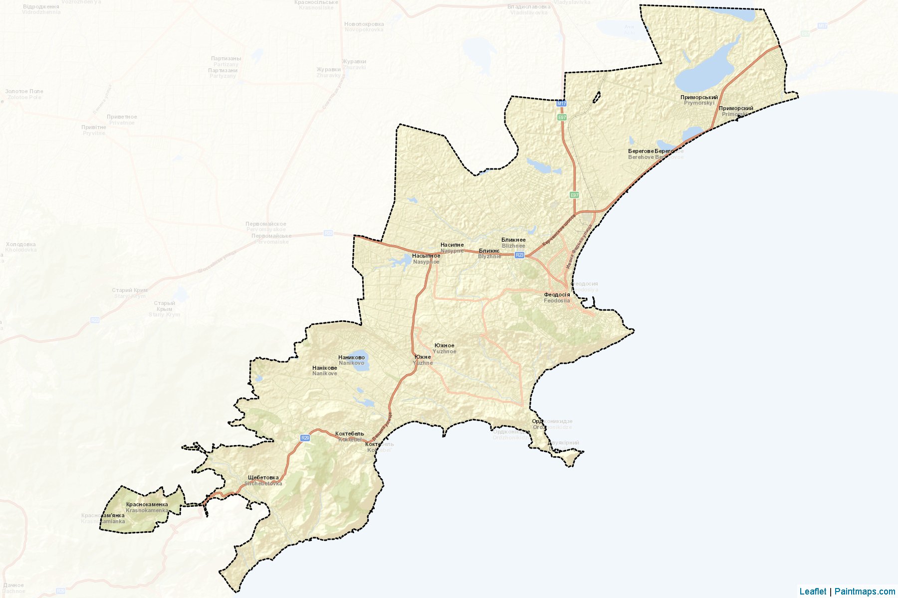 Feodosiiska (Crimea) Map Cropping Samples-2