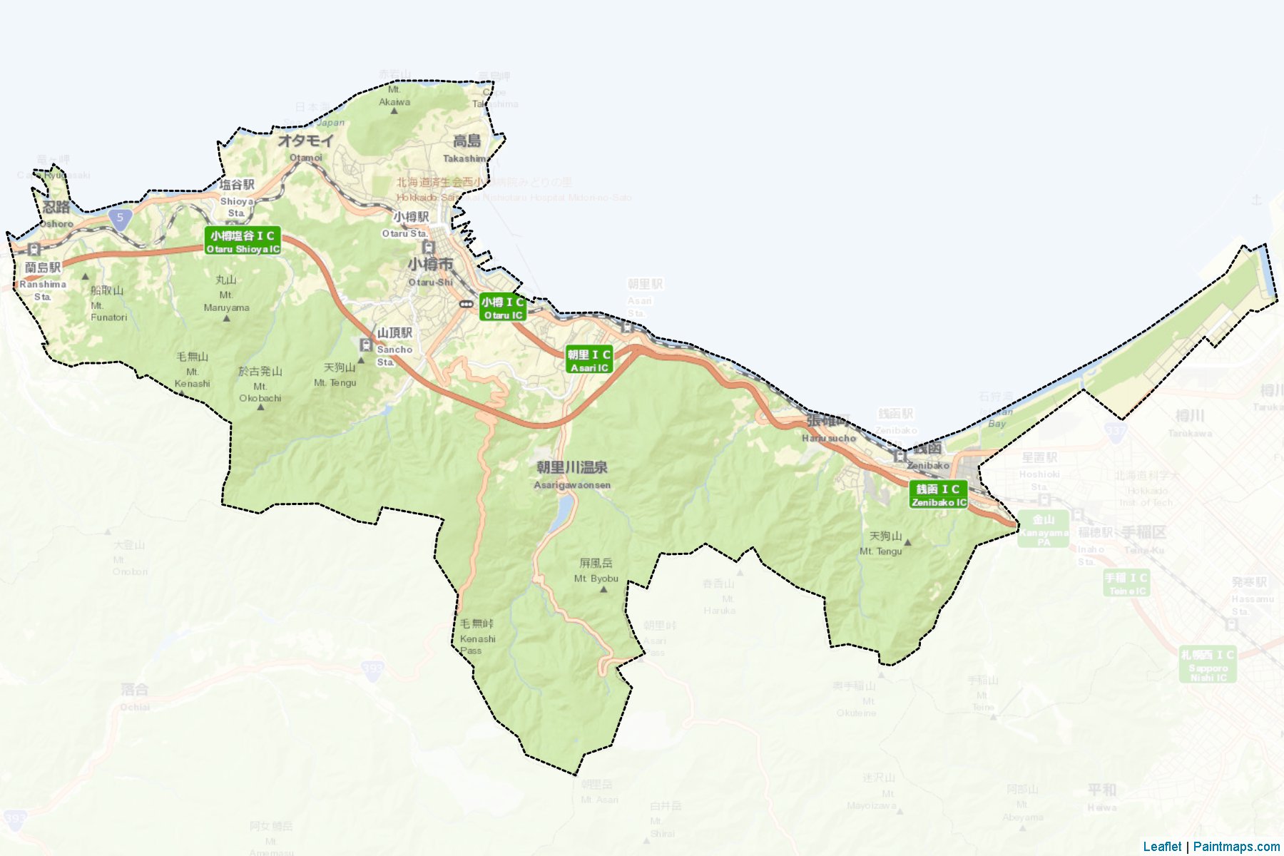 Otaru (Hokkaido Prefecture) Map Cropping Samples-2