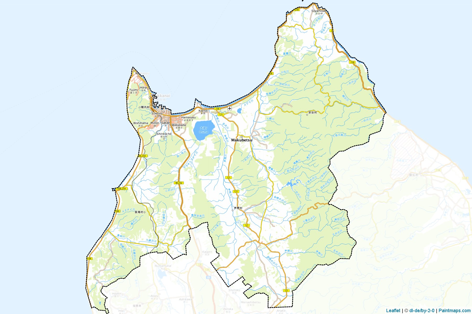 Wakkanai (Hokkaido Prefecture) Map Cropping Samples-1