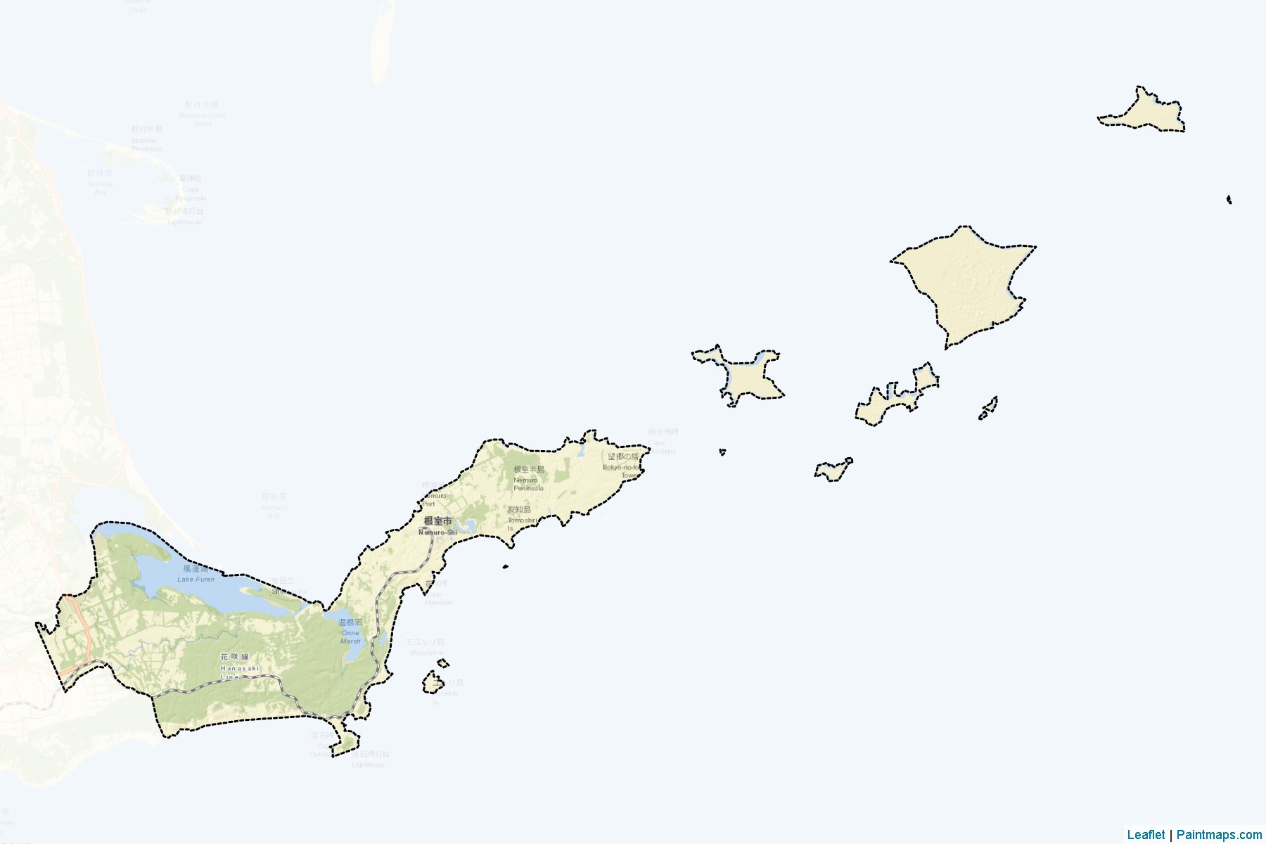 Nemuro (Hokkaido Prefecture) Map Cropping Samples-2