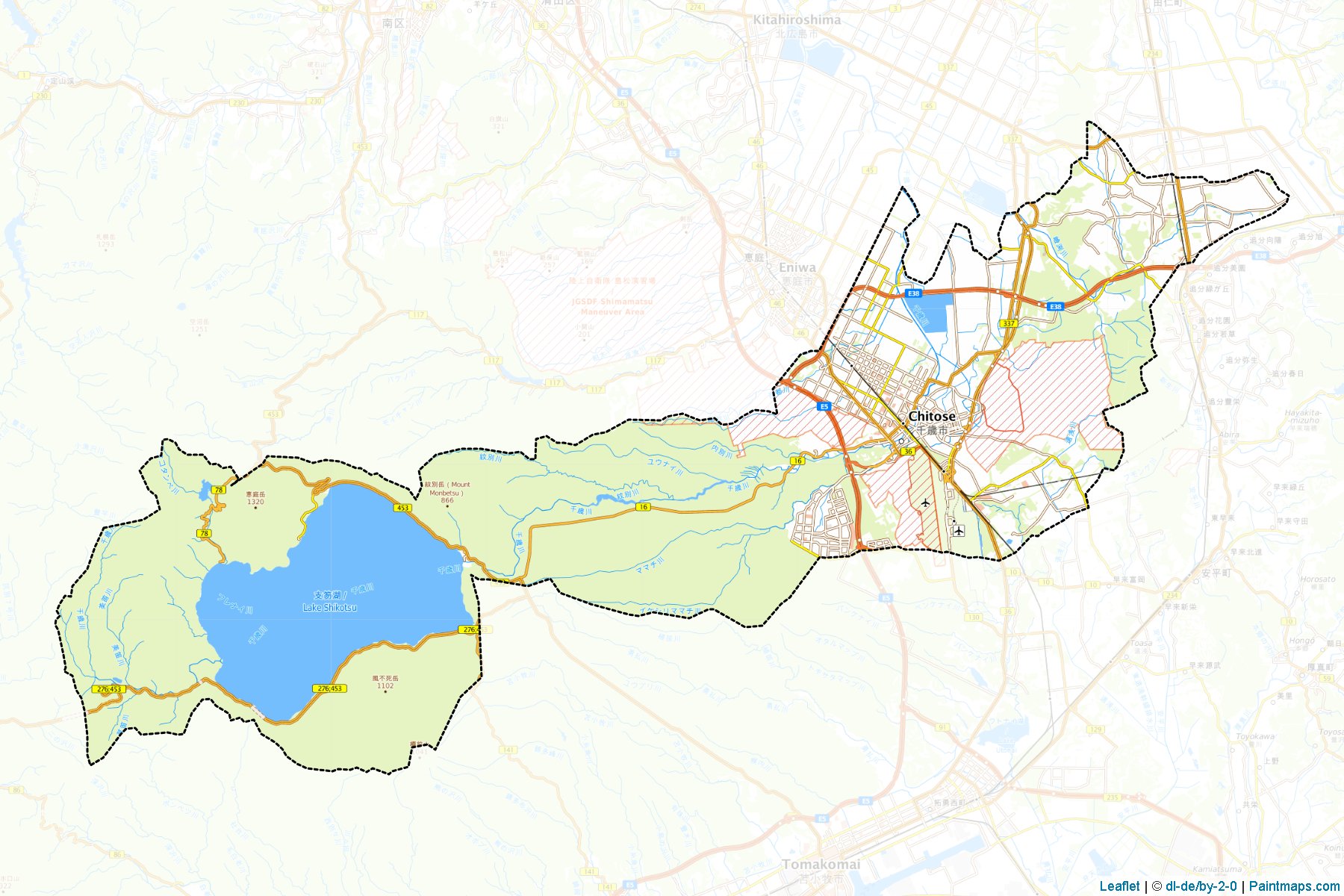 Muestras de recorte de mapas Chitose (Hokkaido)-1