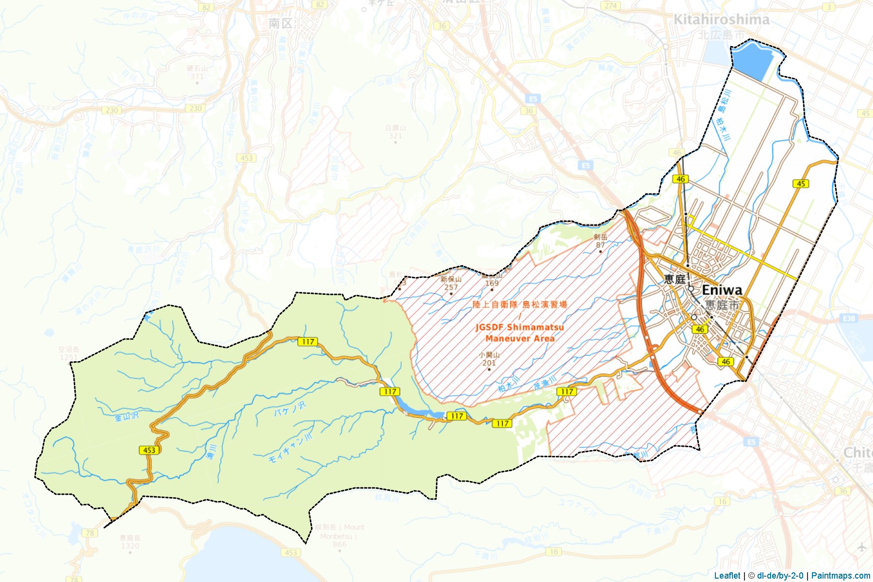 Eniwa (Hokkaido Prefecture) Map Cropping Samples-1