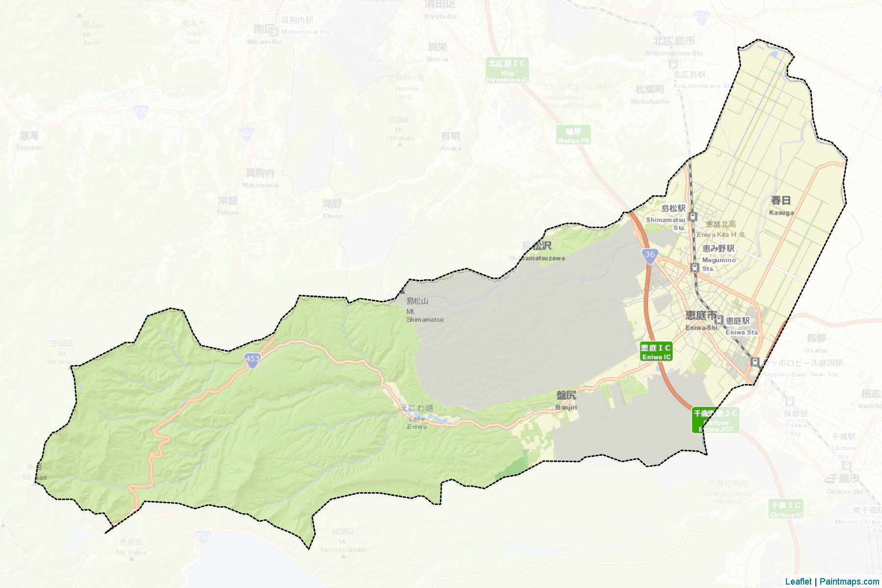 Eniwa (Hokkaido Prefecture) Map Cropping Samples-2