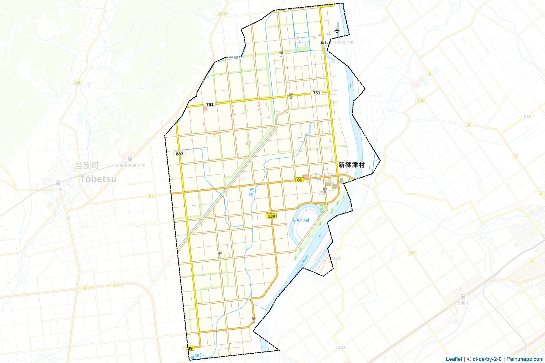 Shinshinotsu (Hokkaido Prefecture) Map Cropping Samples-1