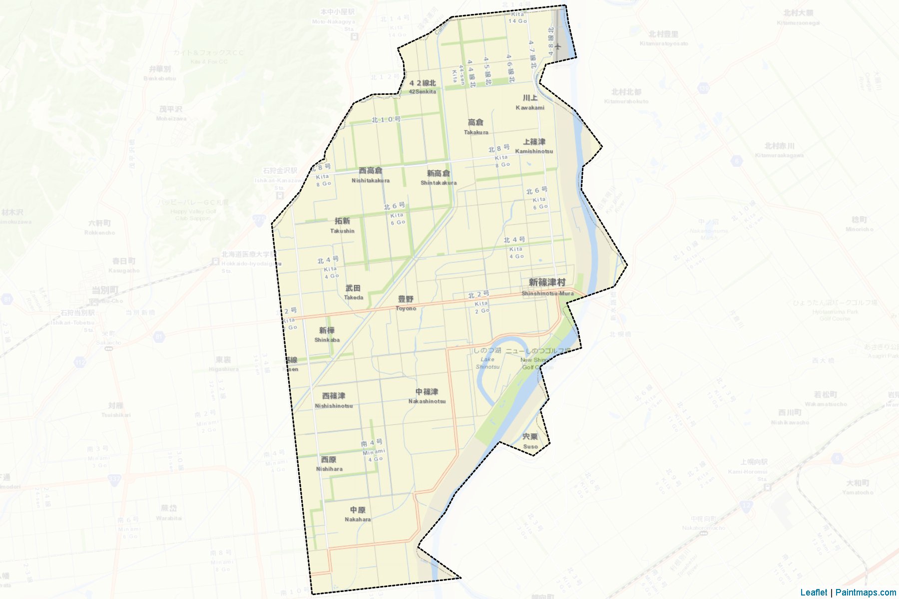 Muestras de recorte de mapas Shinshinotsu (Hokkaido)-2