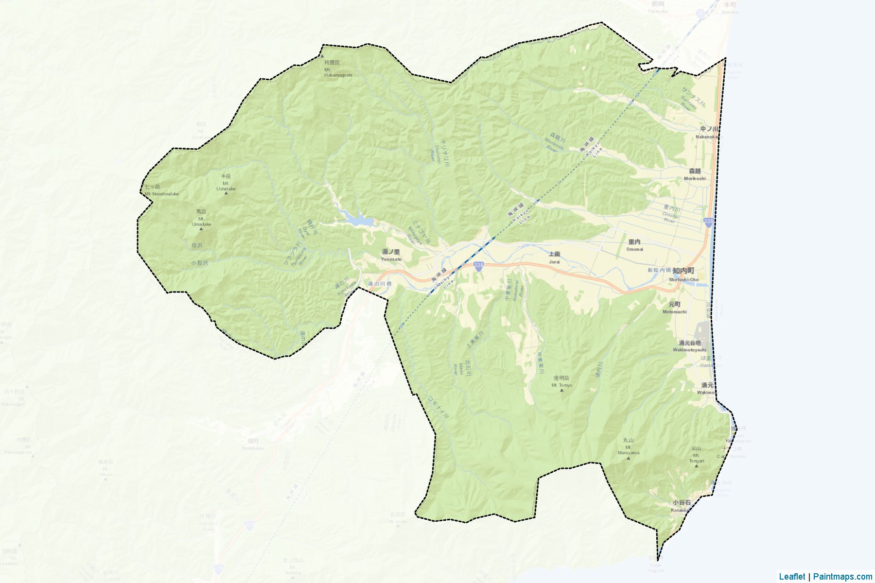 Shiriuchi (Hokkaido Prefecture) Map Cropping Samples-2