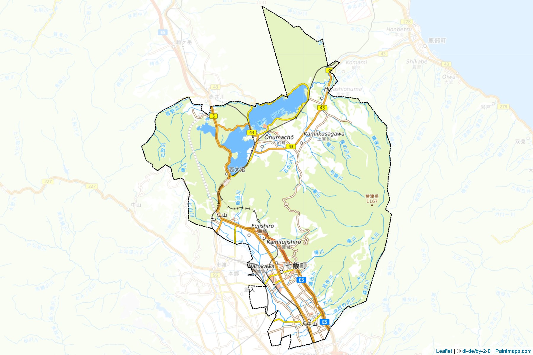 Nanae (Hokkaido Prefecture) Map Cropping Samples-1