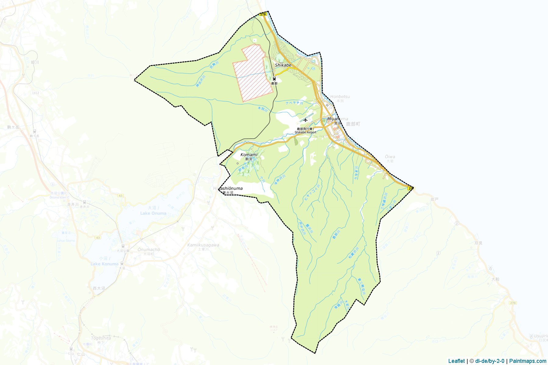 Muestras de recorte de mapas Shikabe (Hokkaido)-1