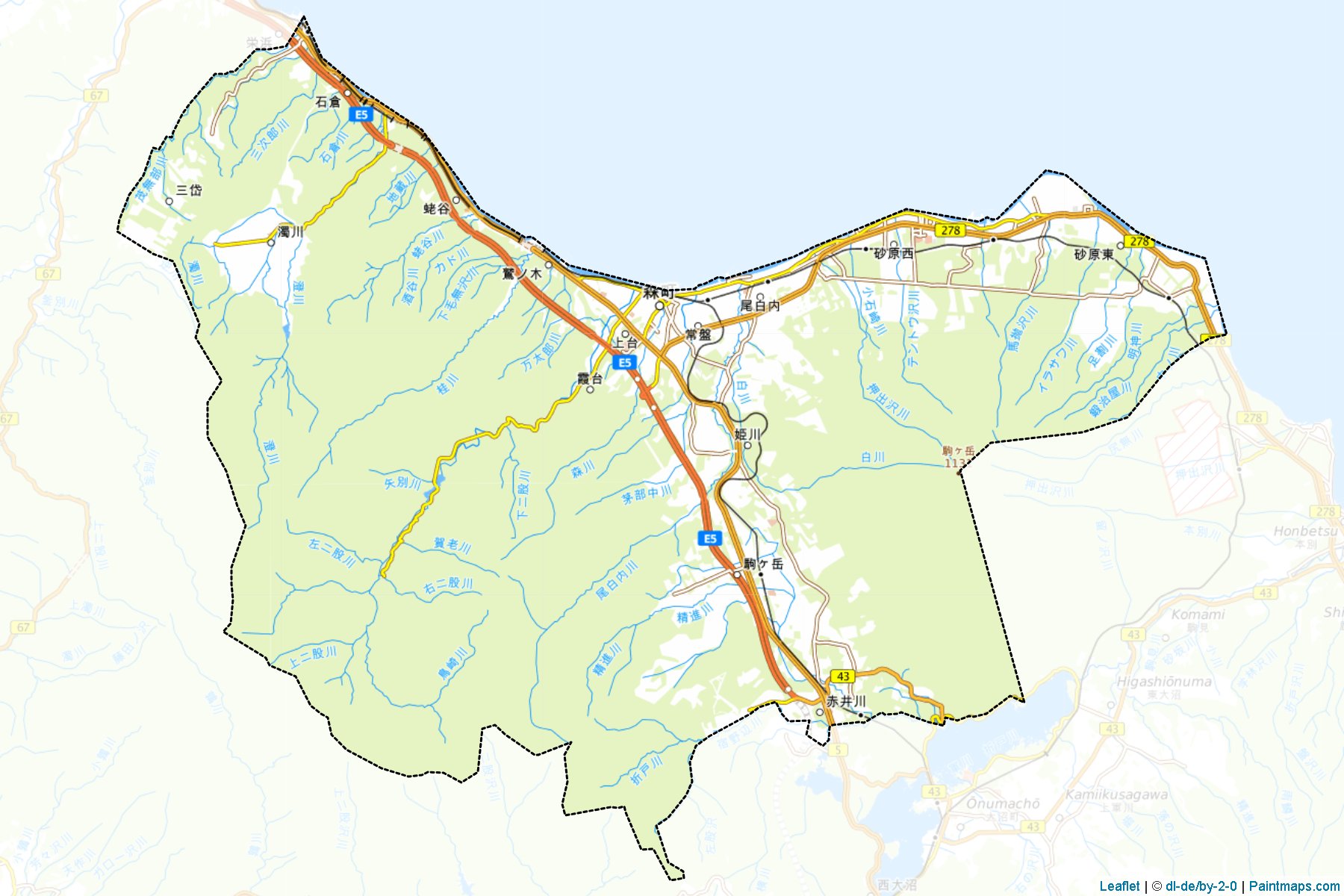 Mori (Hokkaido Prefecture) Map Cropping Samples-1