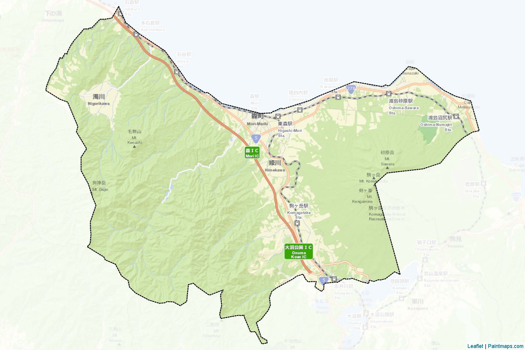 Mori (Hokkaido Prefecture) Map Cropping Samples-2