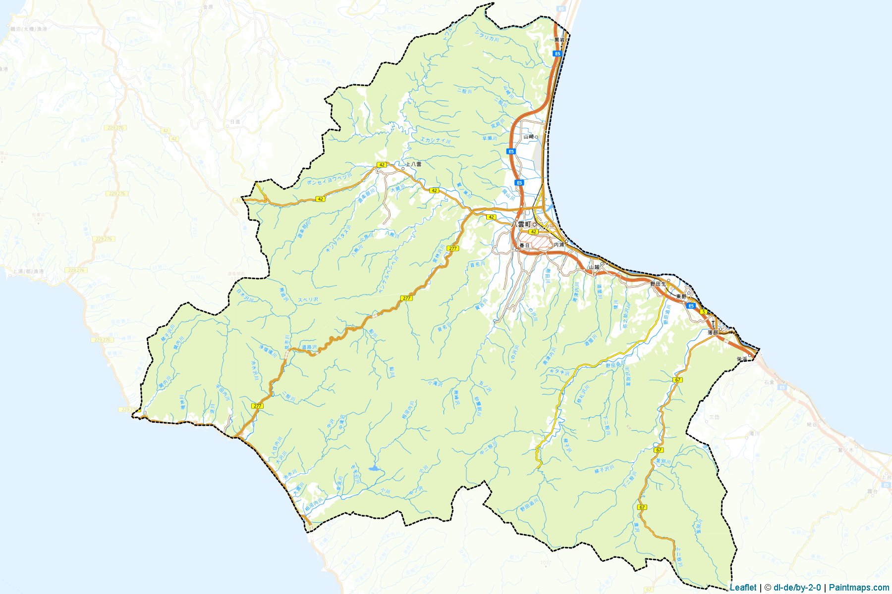 Yakumo (Hokkaido Prefecture) Map Cropping Samples-1