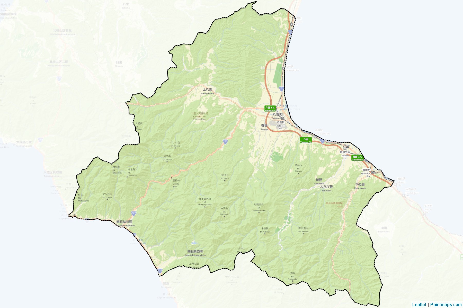 Yakumo (Hokkaido Prefecture) Map Cropping Samples-2