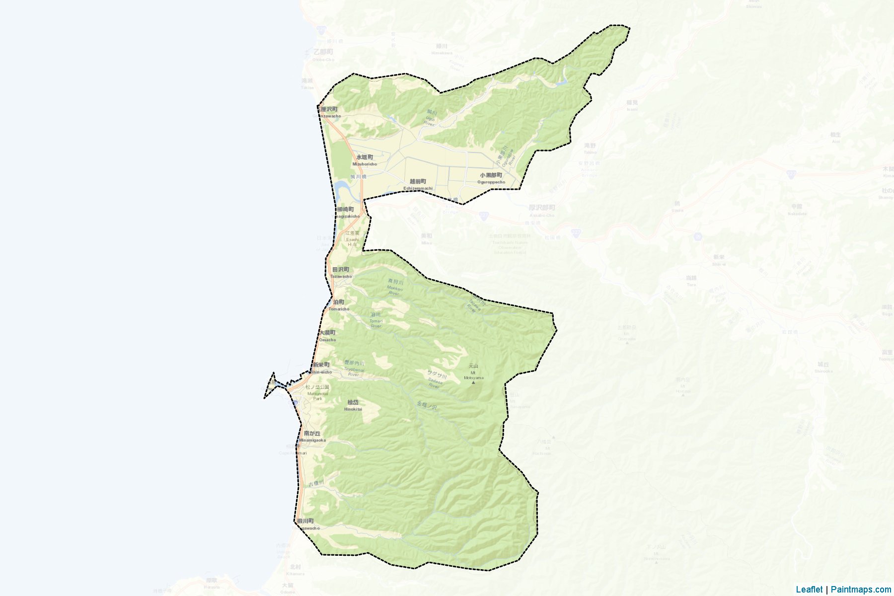 Muestras de recorte de mapas Esashi (Hokkaido)-2