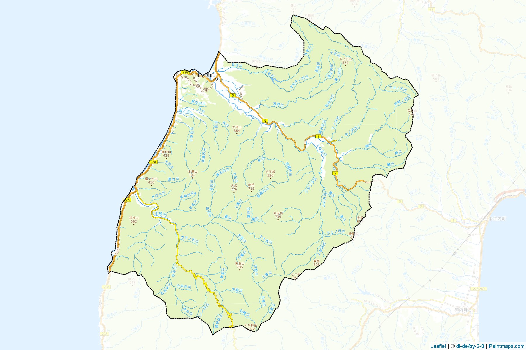 Kaminokuni (Hokkaido Prefecture) Map Cropping Samples-1