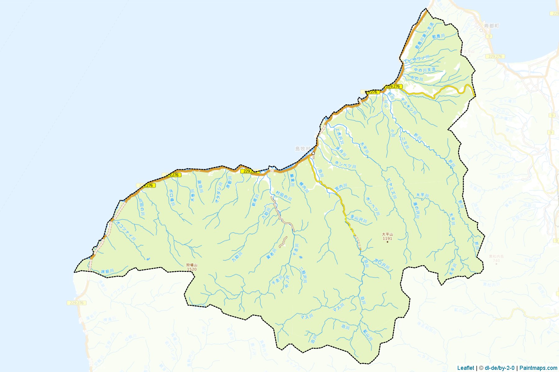 Shimamaki (Hokkaido Prefecture) Map Cropping Samples-1