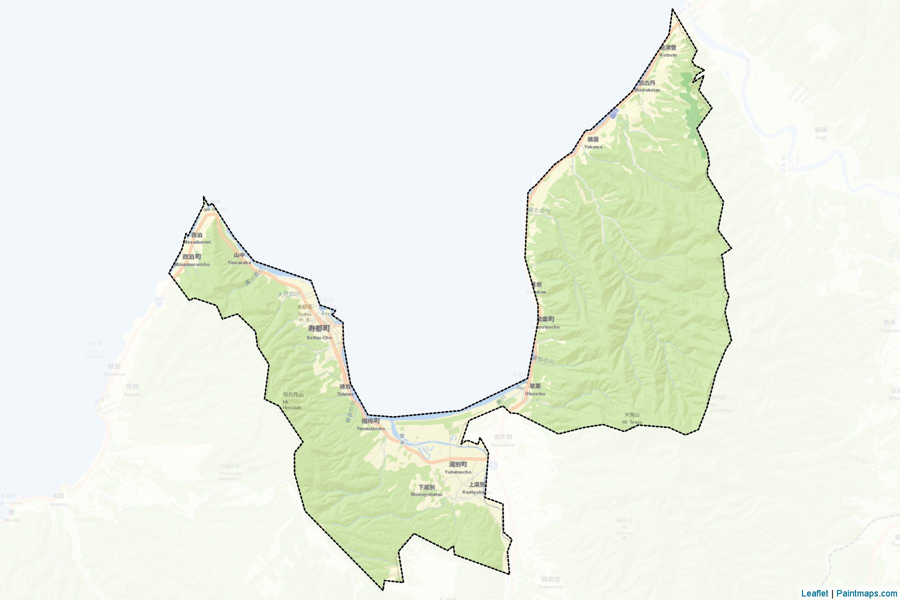 Suttsu (Hokkaido Prefecture) Map Cropping Samples-2