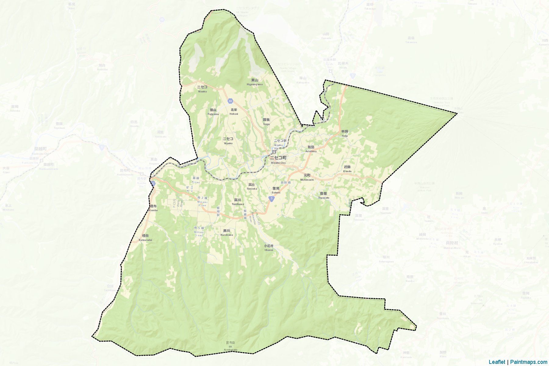 Muestras de recorte de mapas Niseko (Hokkaido)-2