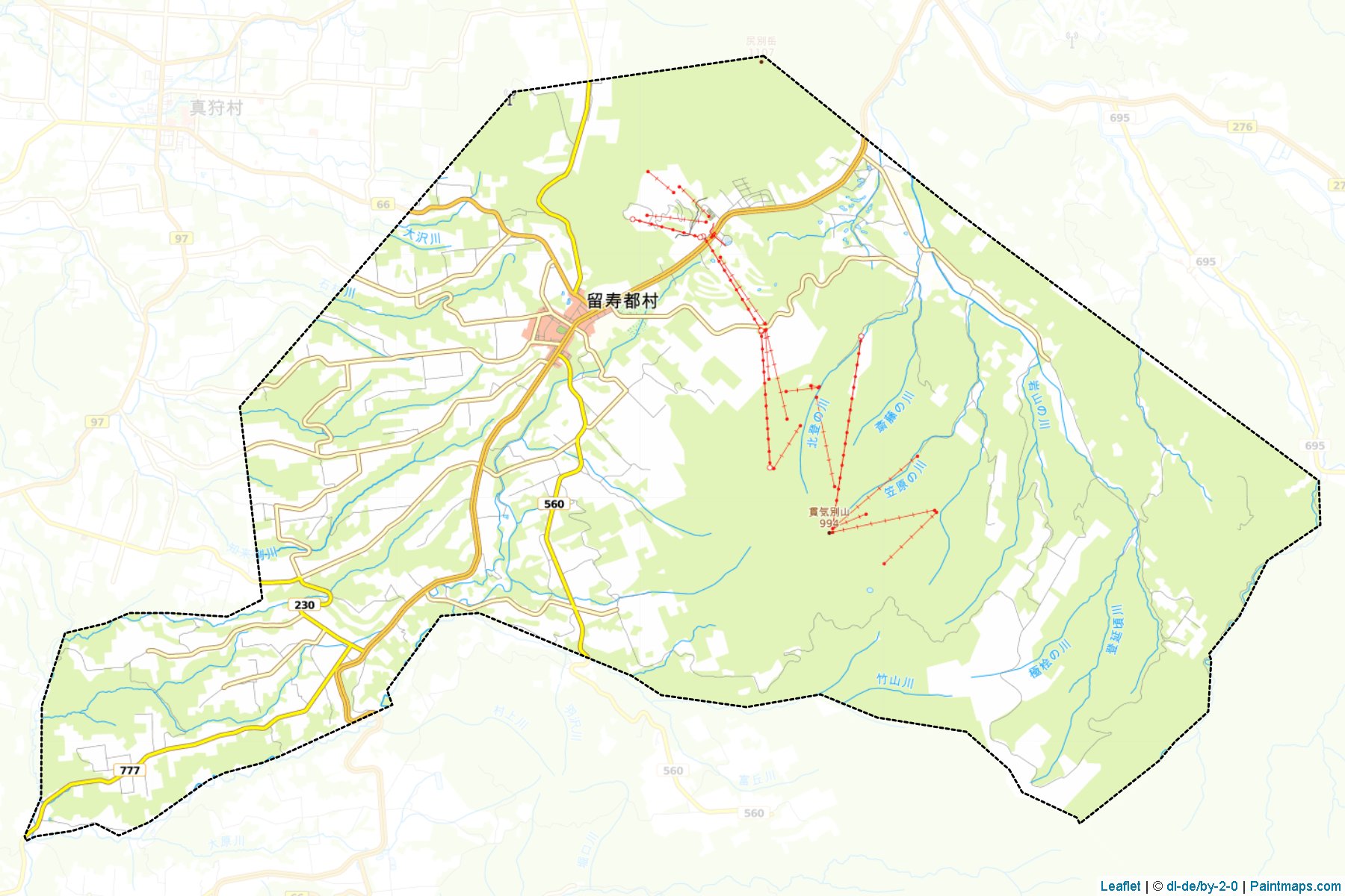 Muestras de recorte de mapas Rusutsu (Hokkaido)-1