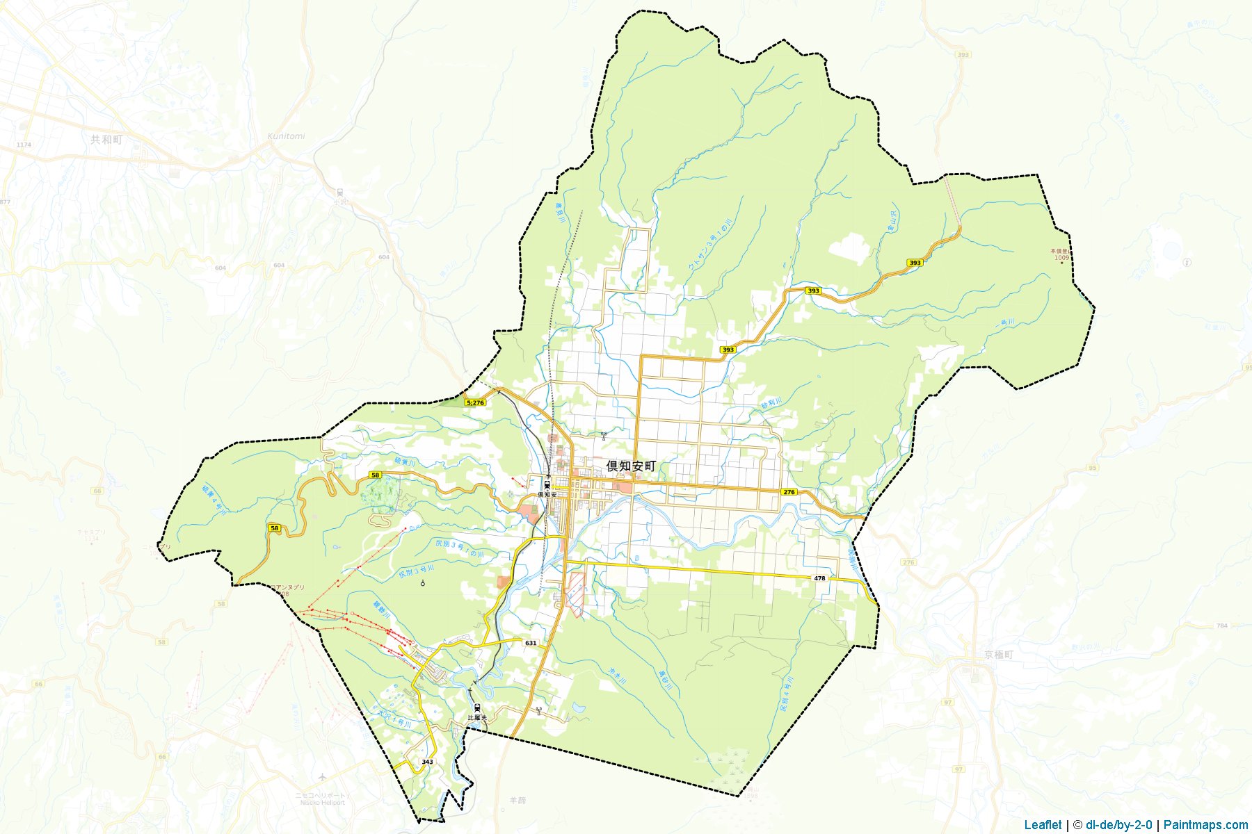 Kutchan (Hokkaido Prefecture) Map Cropping Samples-1