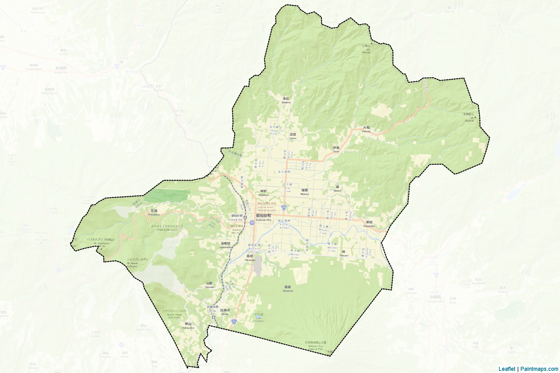 Kutchan (Hokkaido Prefecture) Map Cropping Samples-2