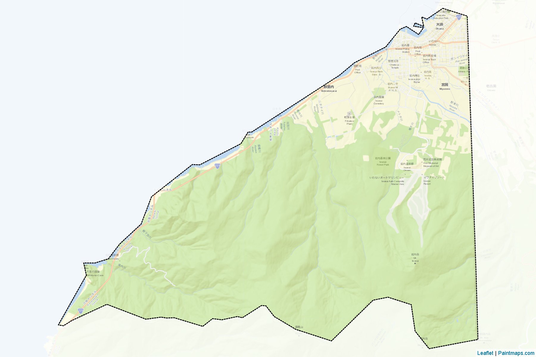 Iwanai (Hokkaido Prefecture) Map Cropping Samples-2