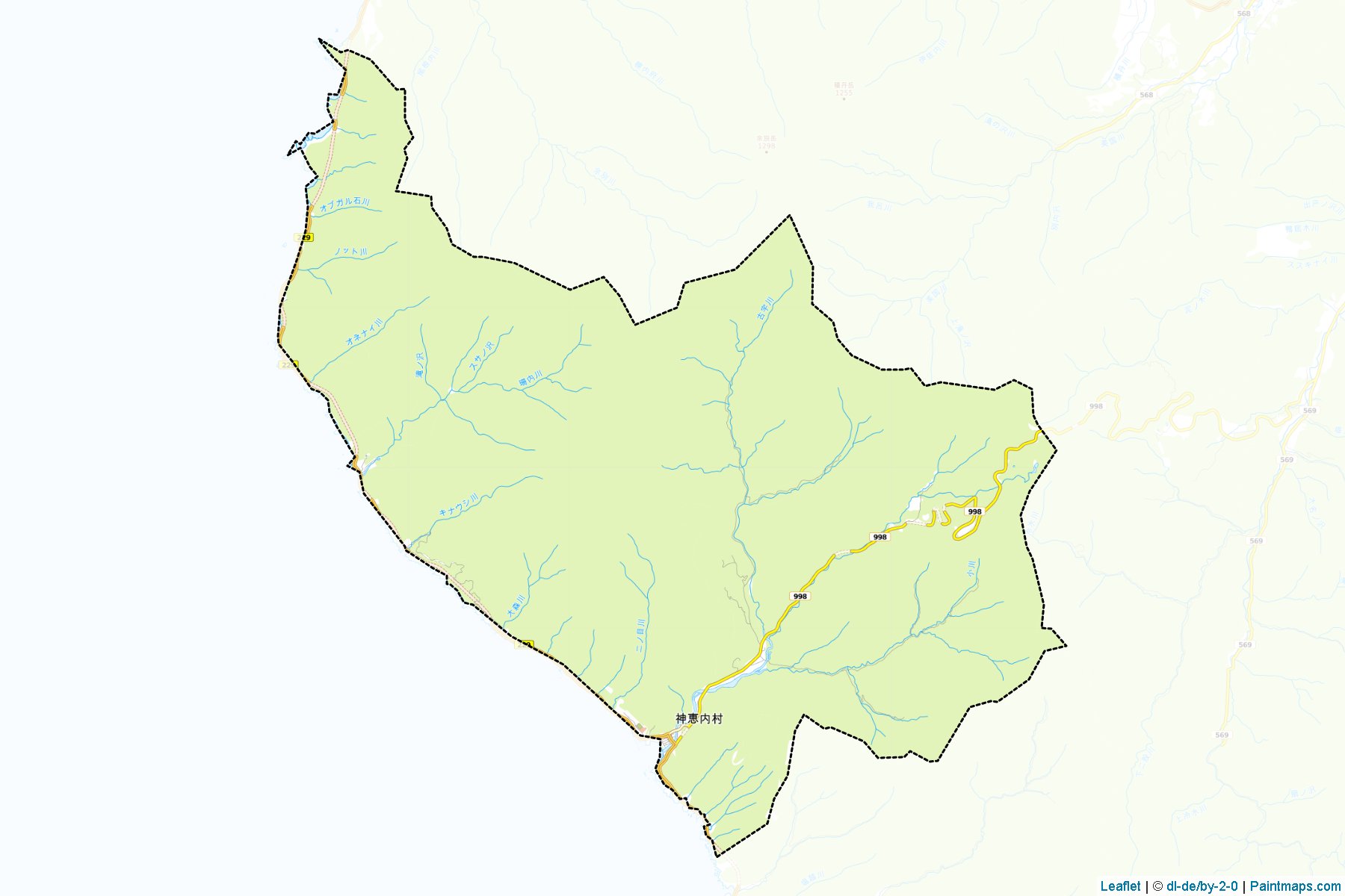 Muestras de recorte de mapas Kamoenai (Hokkaido)-1