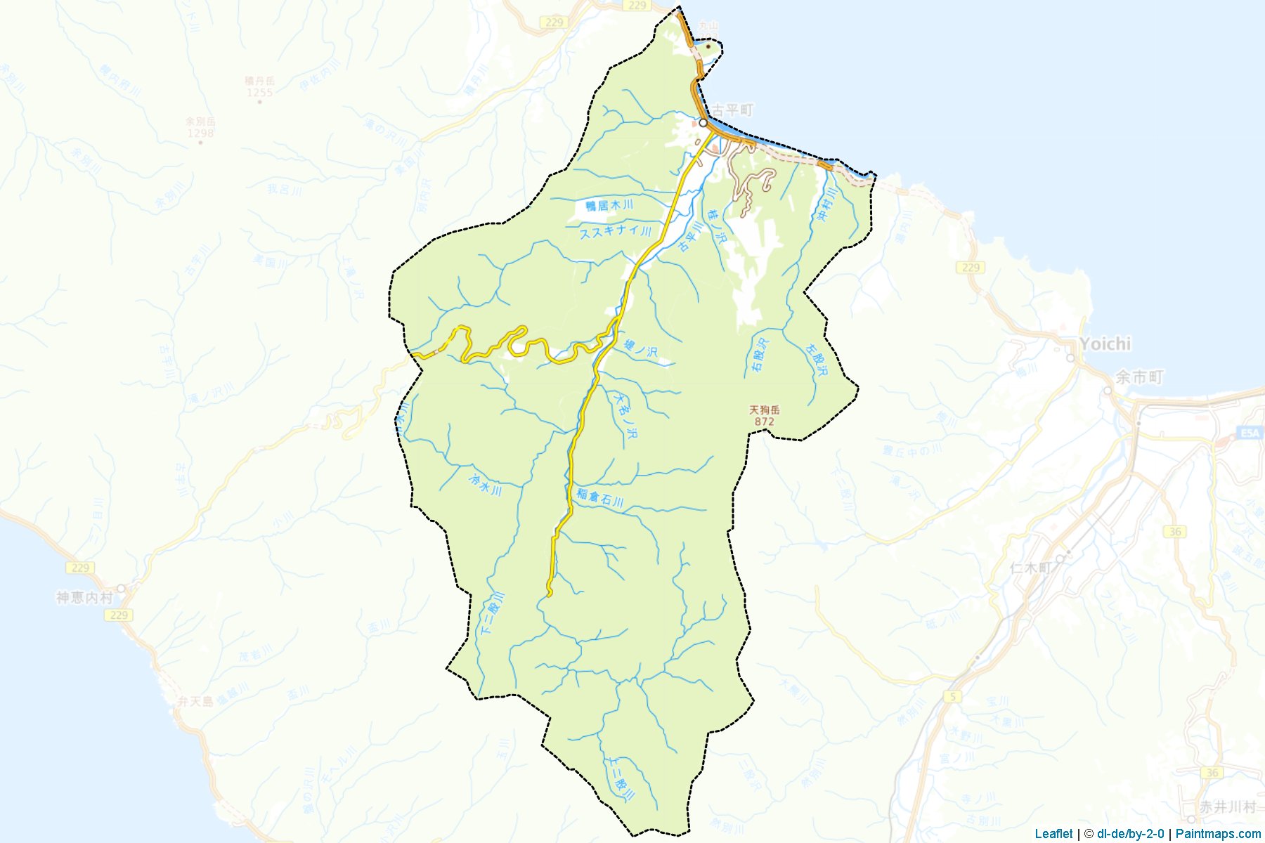 Muestras de recorte de mapas Furubira (Hokkaido)-1