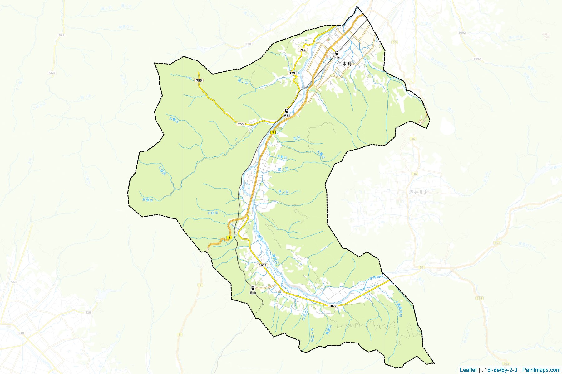 Muestras de recorte de mapas Niki (Hokkaido)-1