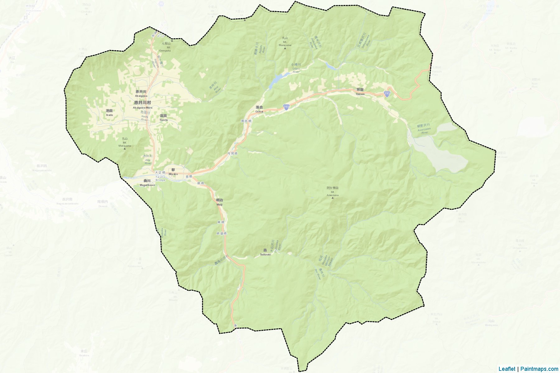 Akaigawa (Hokkaido Prefecture) Map Cropping Samples-2