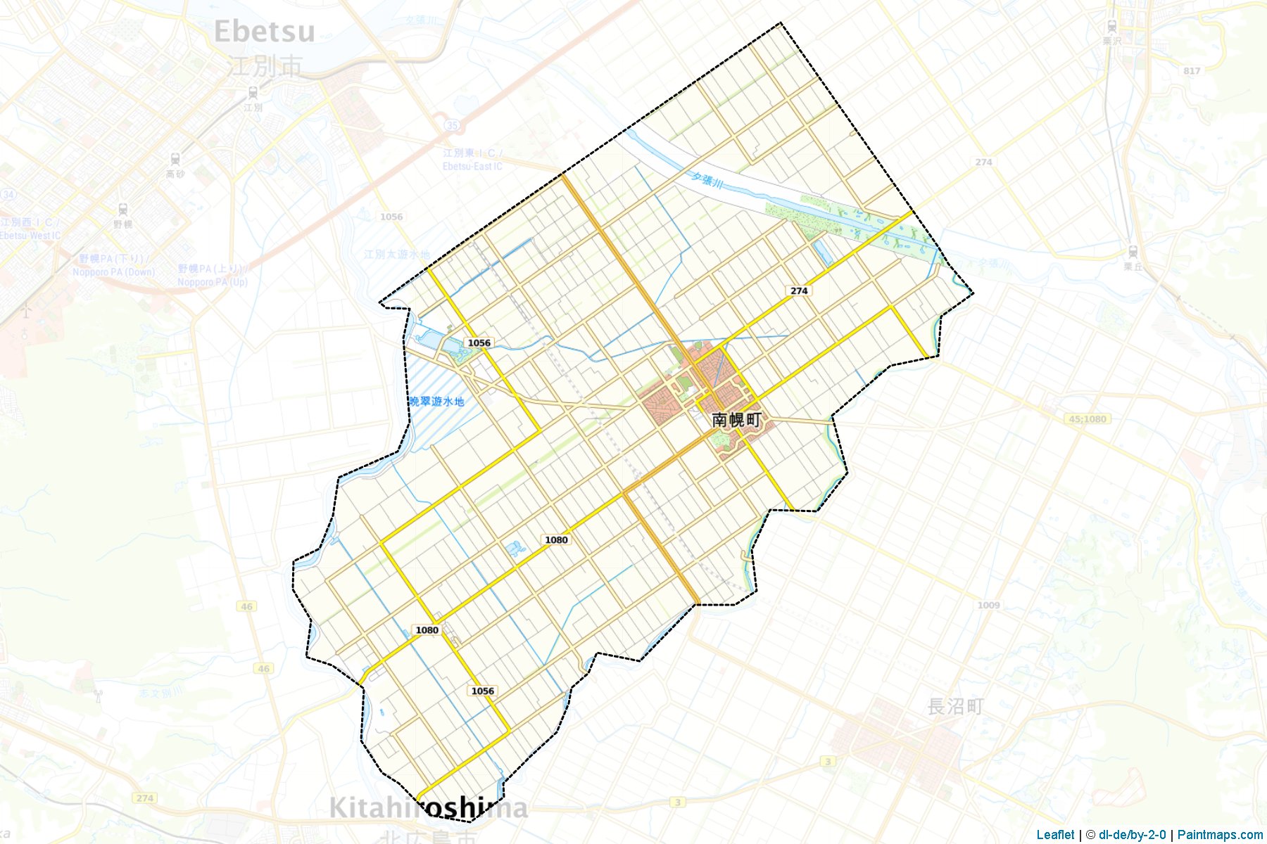 Muestras de recorte de mapas Nanporo (Hokkaido)-1